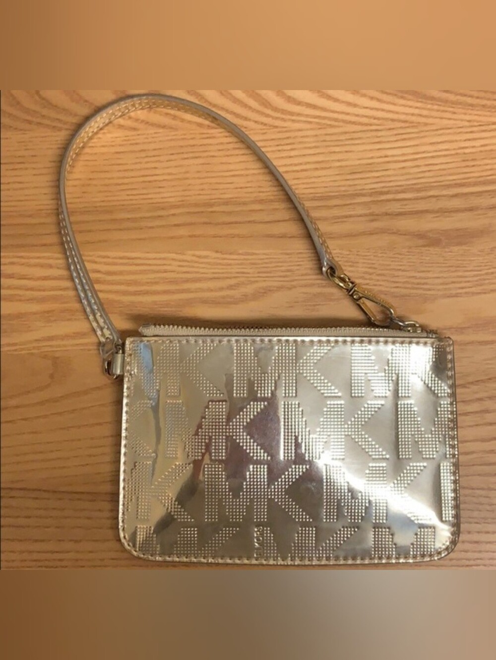 Michael Kors Metallic Silver  Wristlet